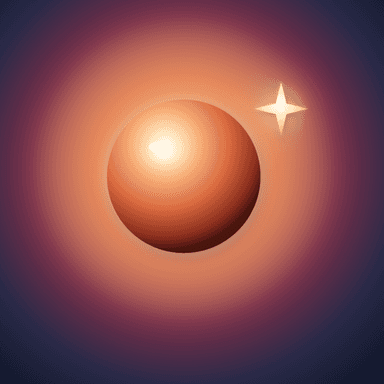 Vesper Sky App Store icon — ember sphere with sparkle on navy