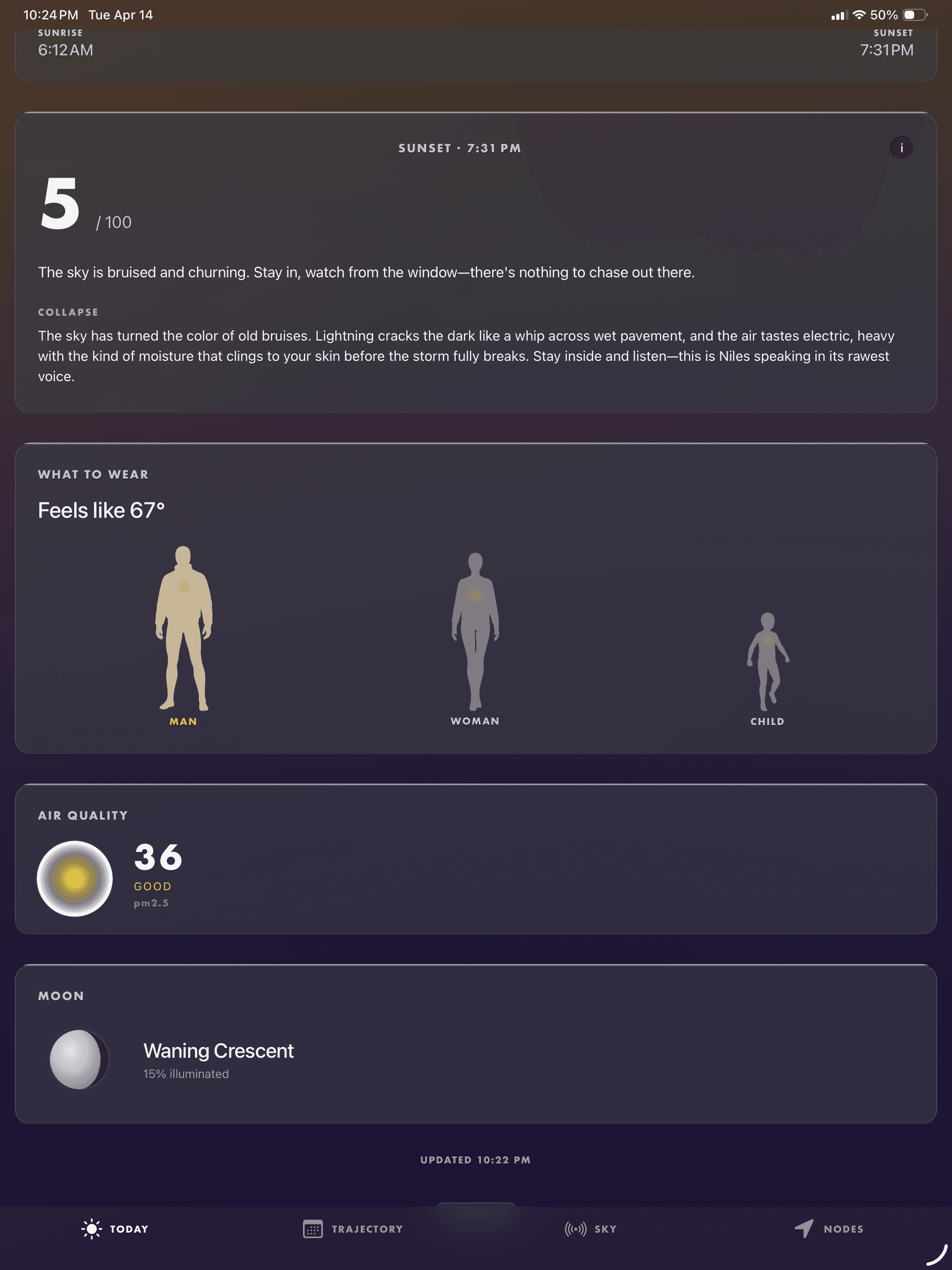 Sunset Verify full-width editorial on iPad