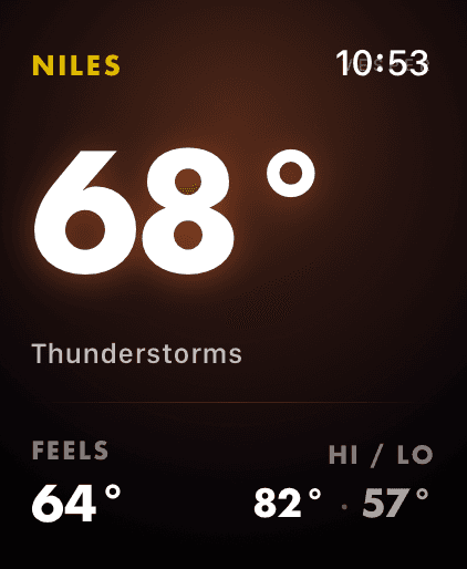 Vesper Sky Apple Watch app screen