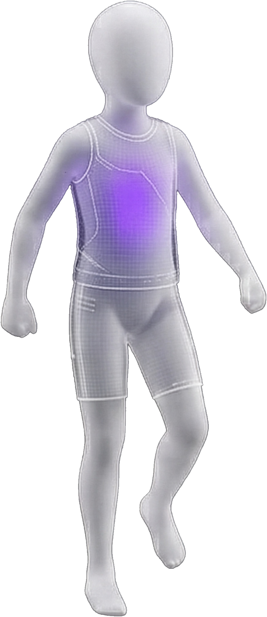 Mannequin figure showing extreme heat biometric state